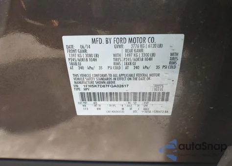 2015 Ford Explorer Xlt z USA, uszkodzony, nr VIN 1FM5K7D87FGA02817